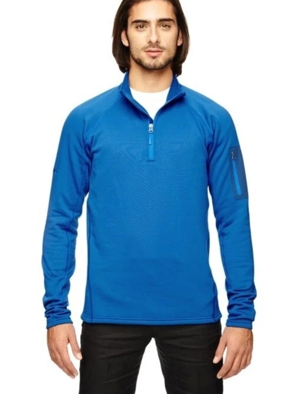 Marmot Men's S 1/4 Zip Stretch Fleece Pullover Blue Gorpcore Jacket Size Large